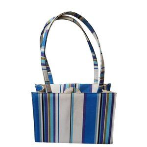 Summer Striped handbag with feet magnetic closure